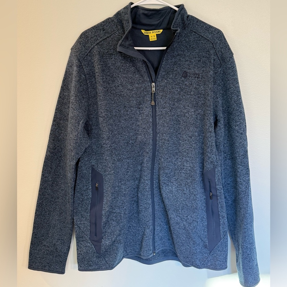 Sierra Designs Men’s Blue Full-Zip Fleece-Like Sweater Size XL